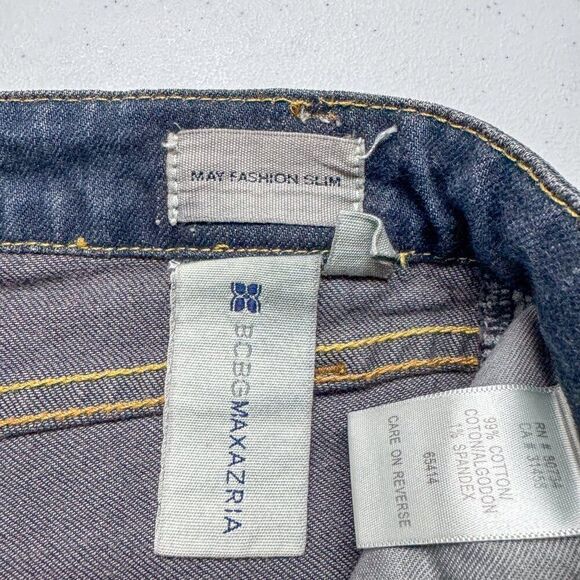 BCBG MAXAZRIA‎ Jeans Womens 28 Blue Denim May Fashion Slim Live Edge Hem 30"x29" - Picture 8 of 15